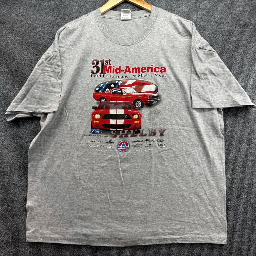 2005 Ford‎ Performance Shelby Meet T Shirt XL Gray Short Sleeve Car Show
